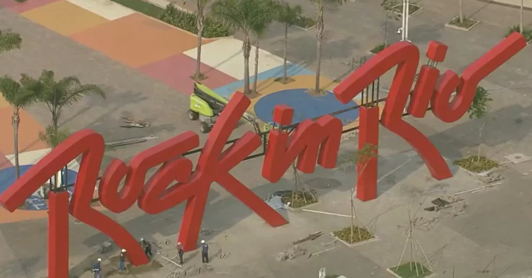 O Rock in Rio de 2024 acontece entre os dias 13 e 22 de setembro com dezenas se atrações brasileiras e estrangeiras. As principais se apresentam nos Palcos Mundo e Sunset. -  (crédito: Reprodução TV Globo)