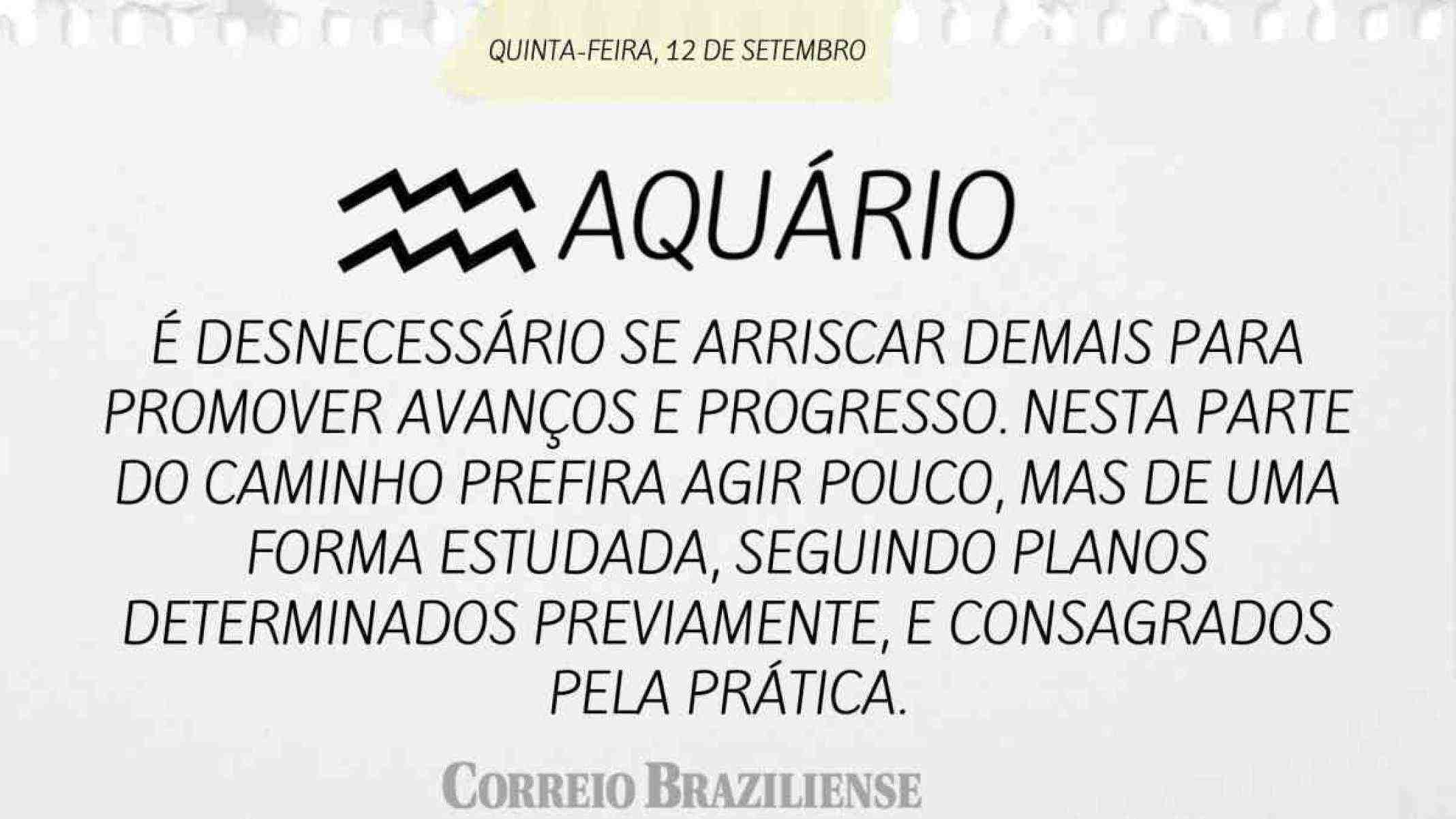 AQUÁRIO | 12 DE SETEMBRO DE 2024