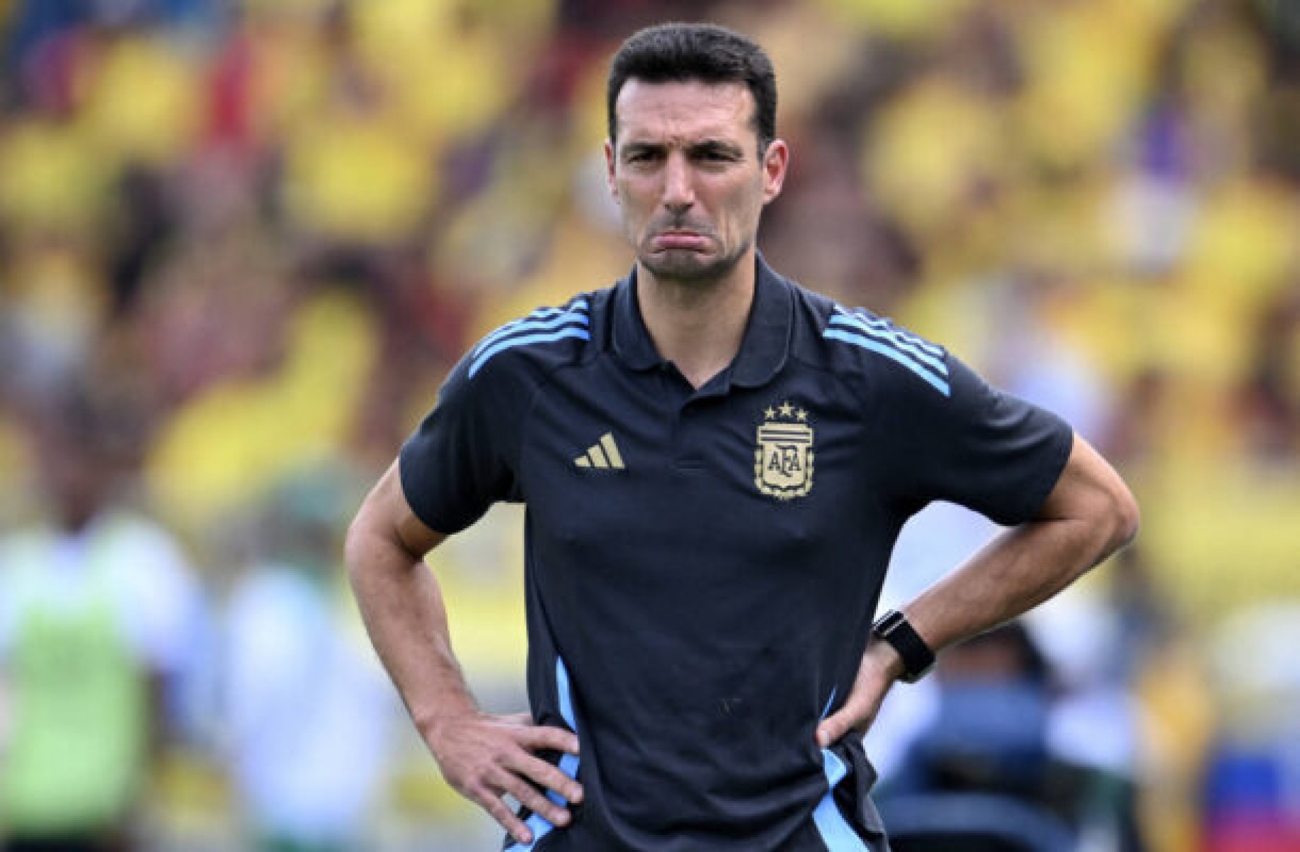 Scaloni reclama da arbitragem em derrota da Argentina -  (crédito: Foto; Raul Arboleda/AFP via Getty Images)