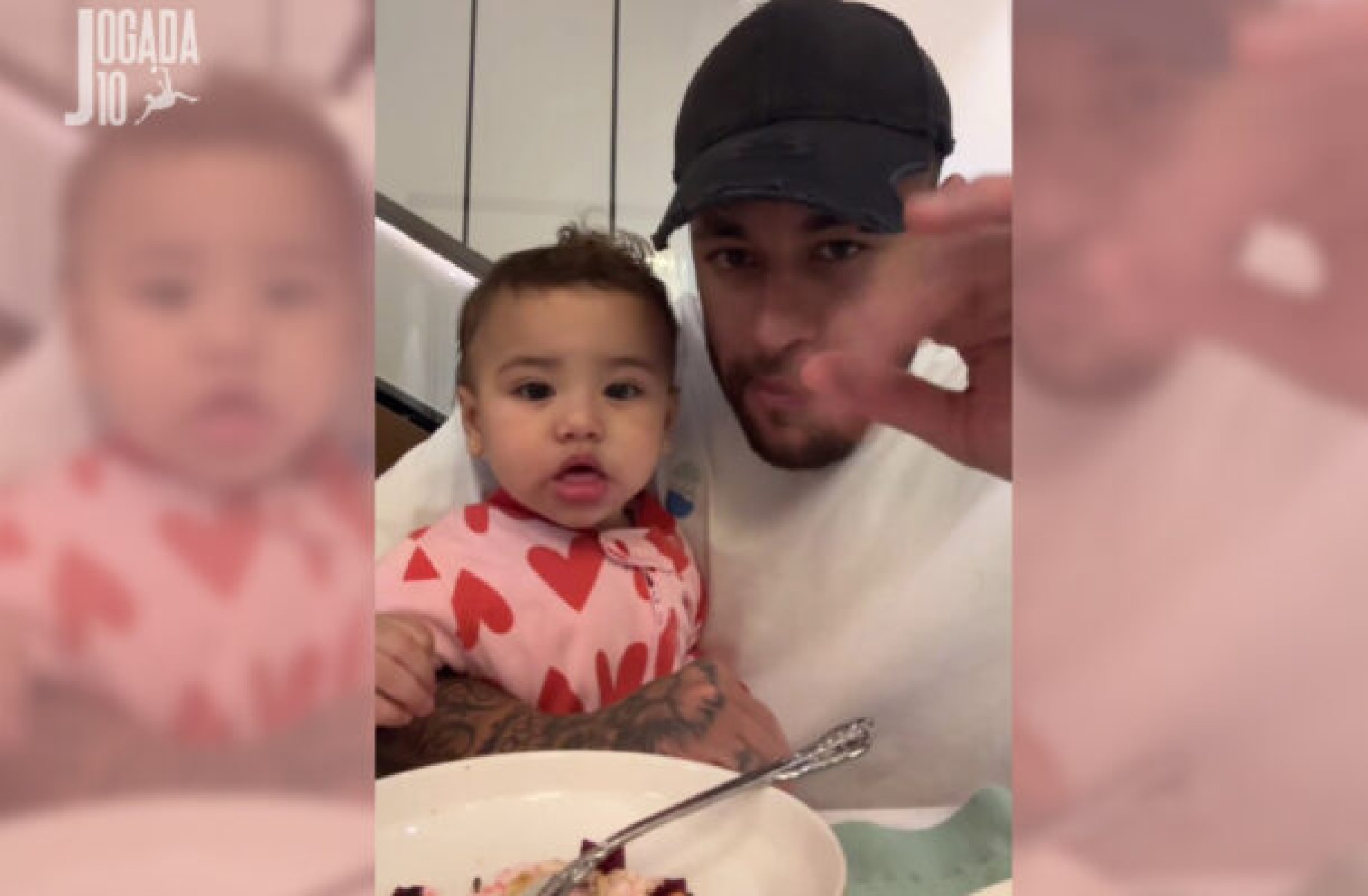 Neymar dá comida para Mavie  -  (crédito: Foto: Reprodução/Instagram)