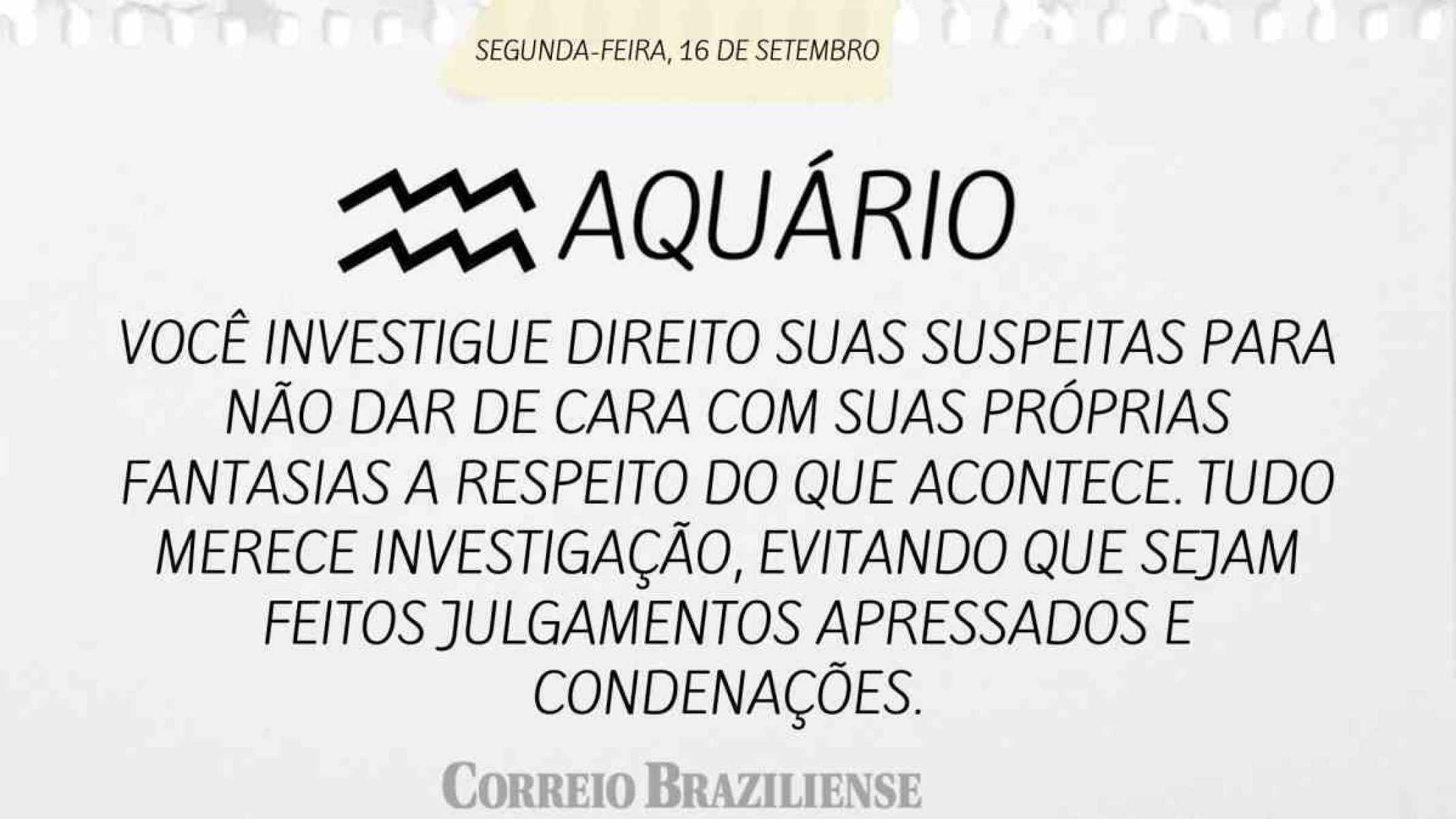 AQUÁRIO | 16 DE SETEMBRO DE 2024