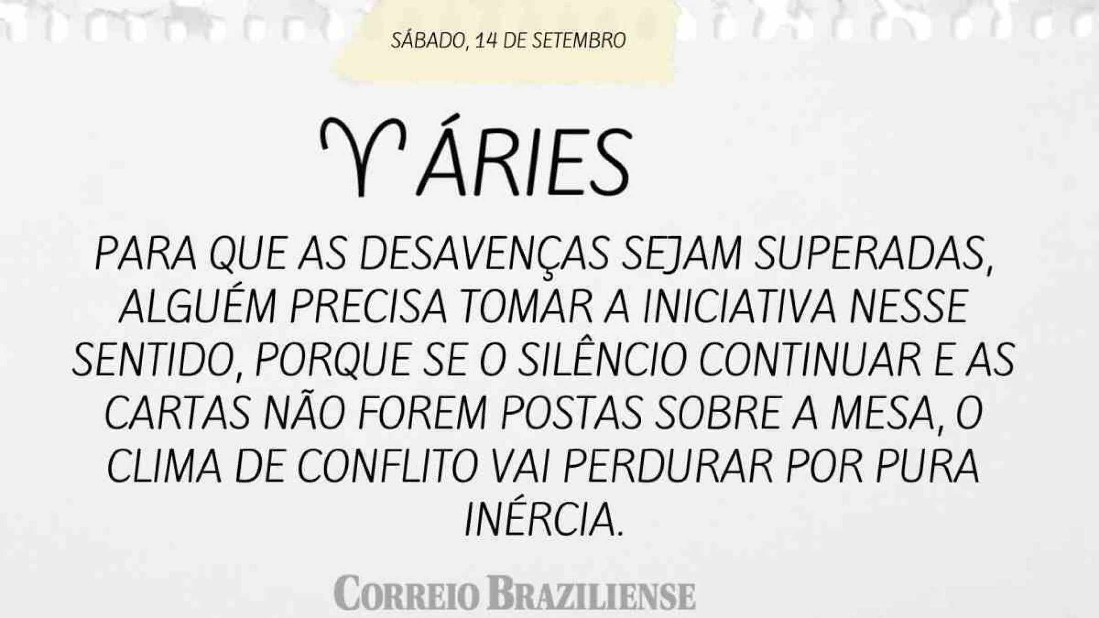 ÁRIES | 14 DE SETEMBRO DE 2024