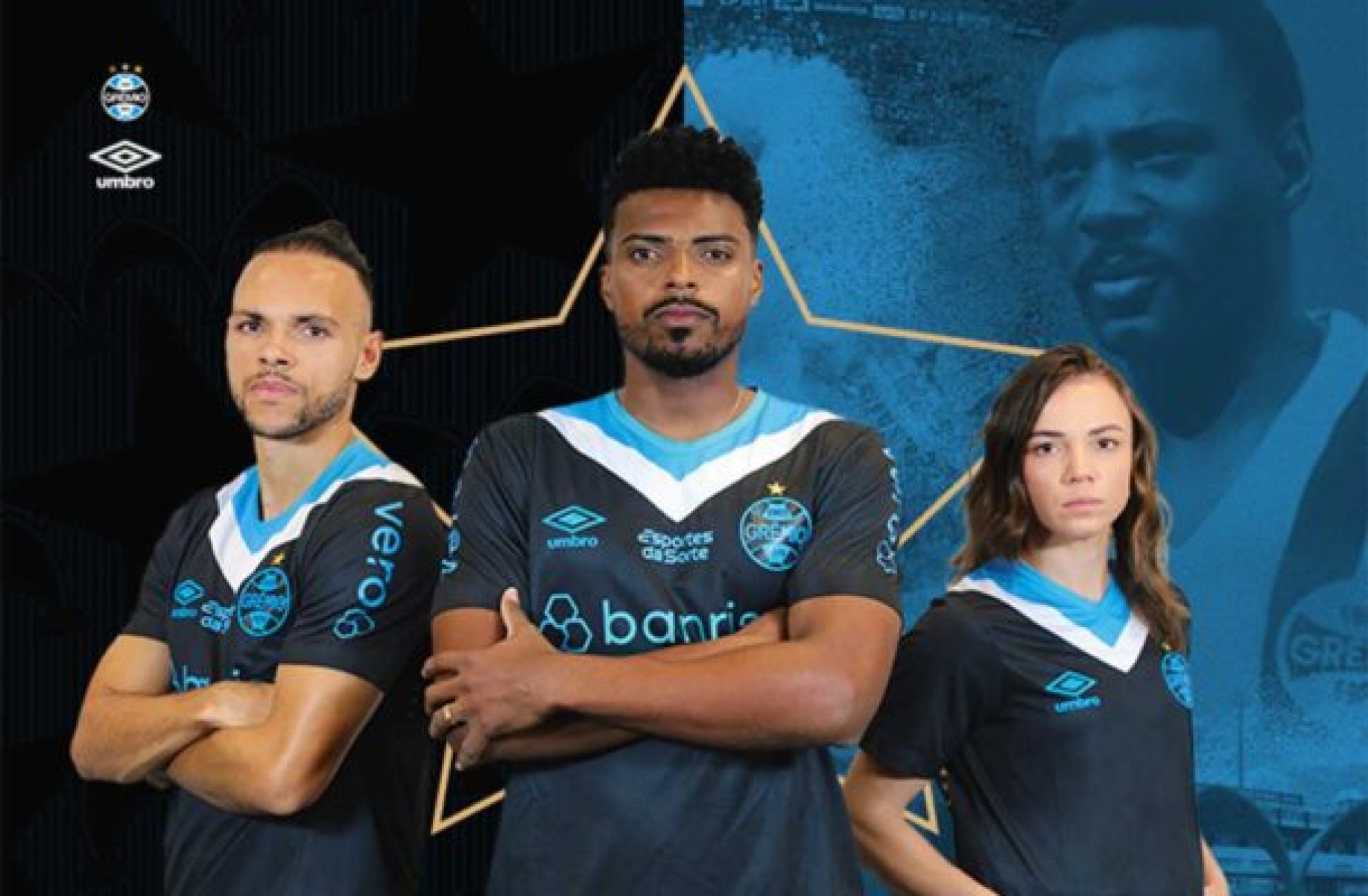 Em parceria com a Umbro, Grêmio apresenta terceiro uniforme para 2024