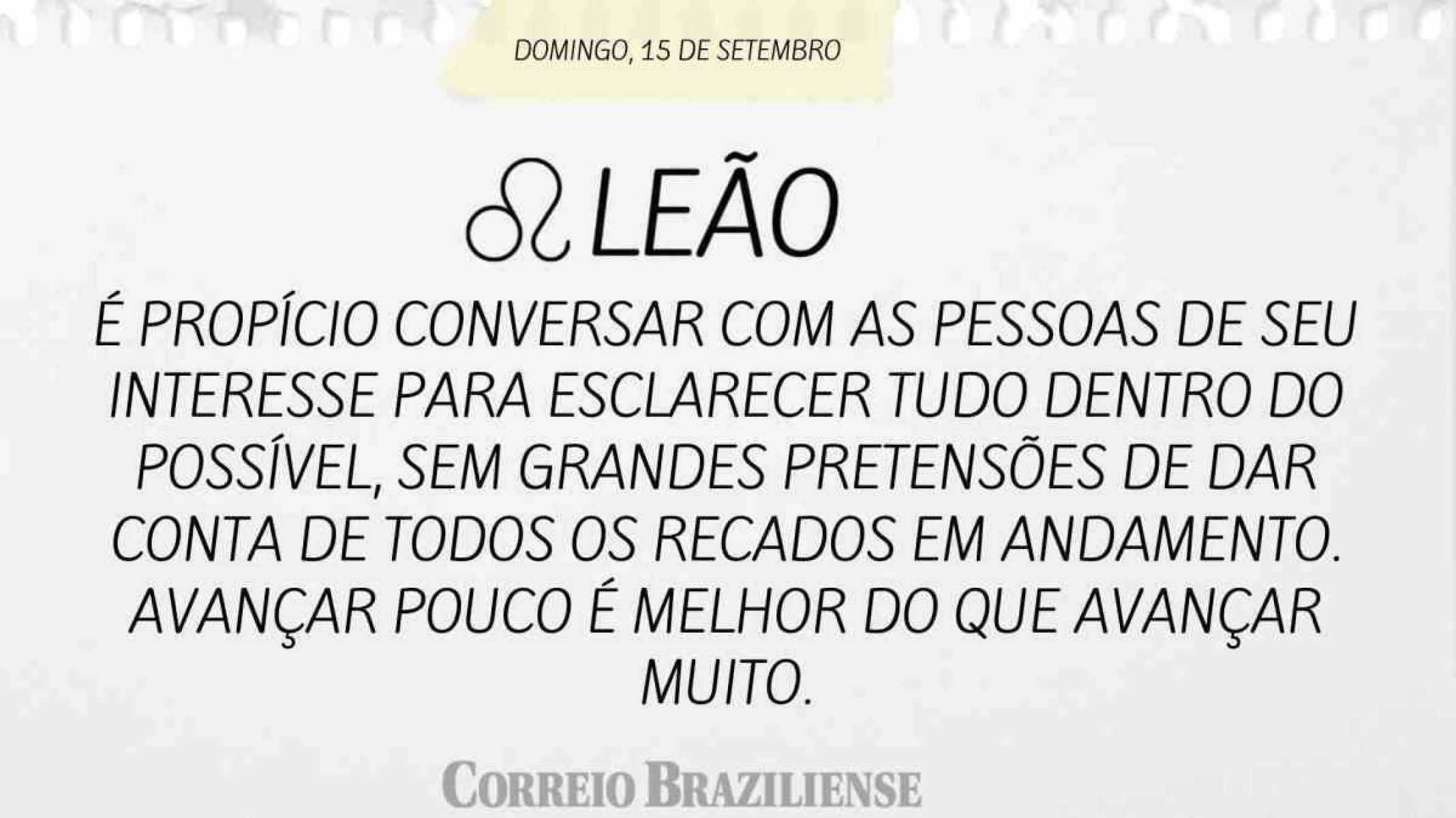 LEÃO | 15 DE SETEMBRO DE 2024