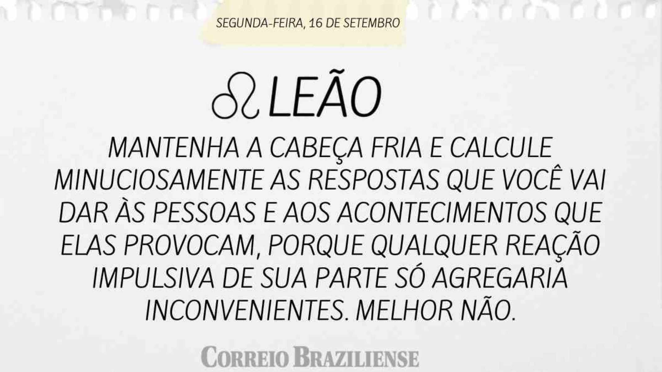 LEÃO | 16 DE SETEMBRO DE 2024