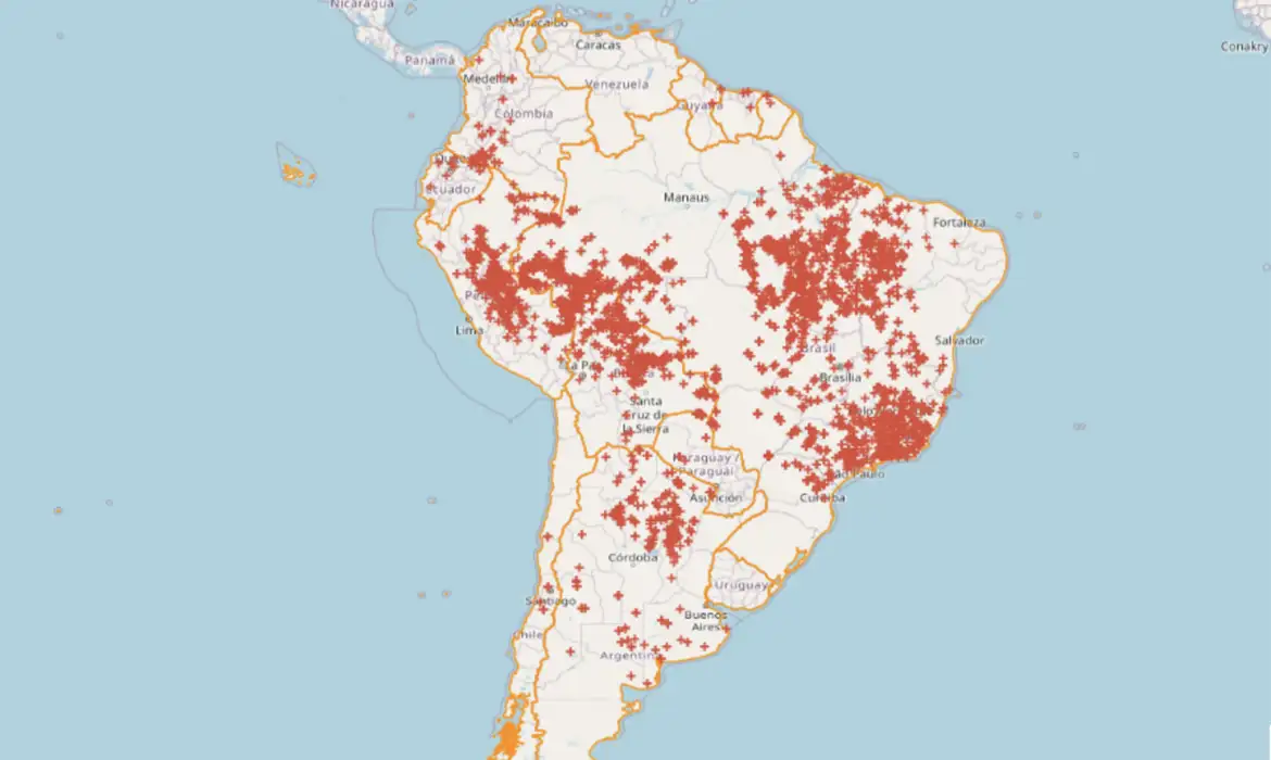 Brasil concentra 71,9% das queimadas na América do Sul nas últimas 48h -  (crédito: EBC)