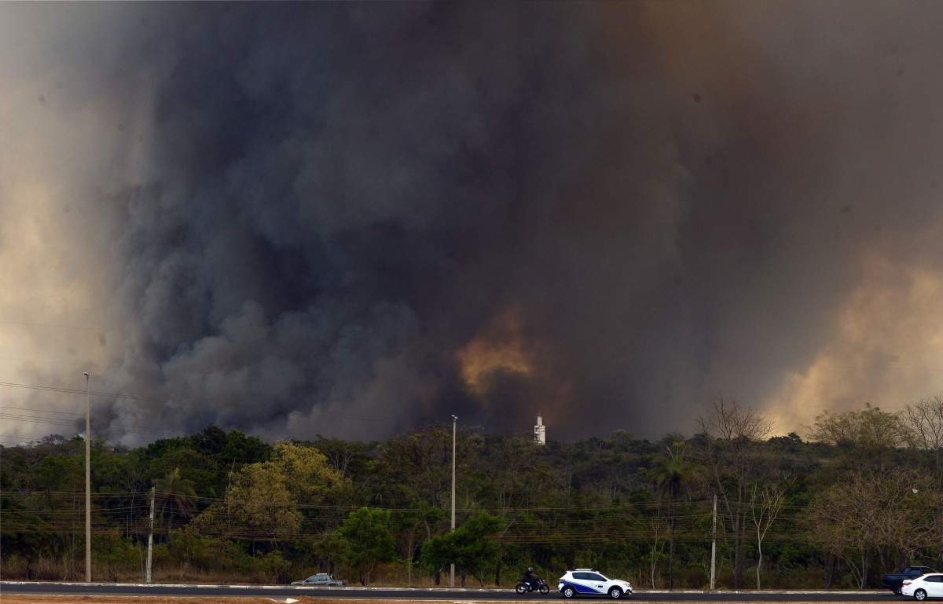 A fumaça do incêndio no Parque Nacional afetou, principalmente, a Asa Norte e o Setor Noroeste