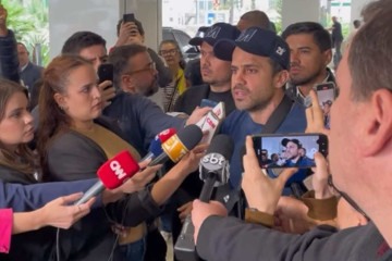 Marçal faz breve coletiva de imprensa após receber alta hospitalar  -  (crédito: Reprodução/Instagram/@pablomarcalporsp)