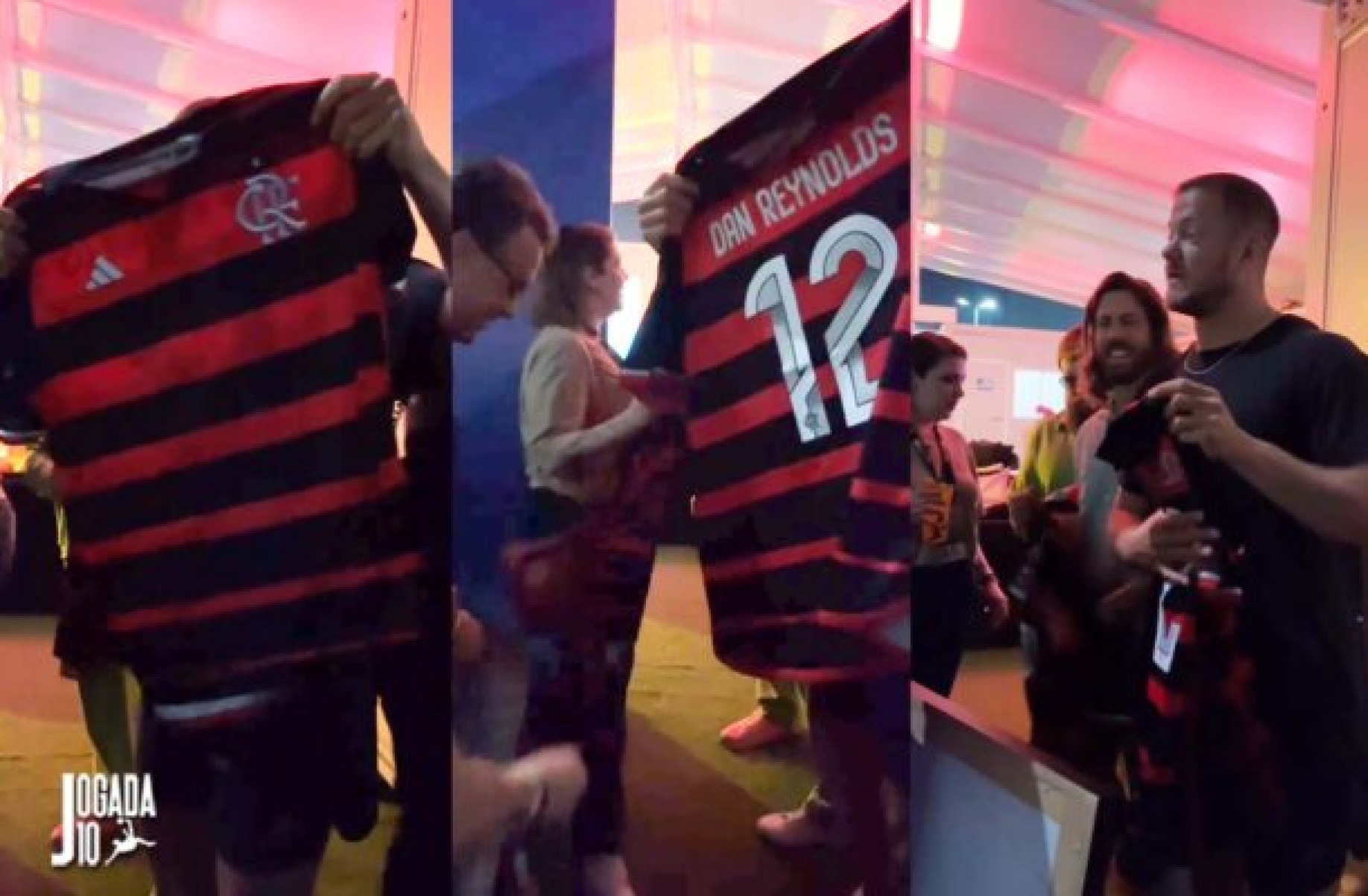 Imagine Dragons recebe camisa do Flamengo de presente dos fãs -  (crédito:  Marcelo Caitano)