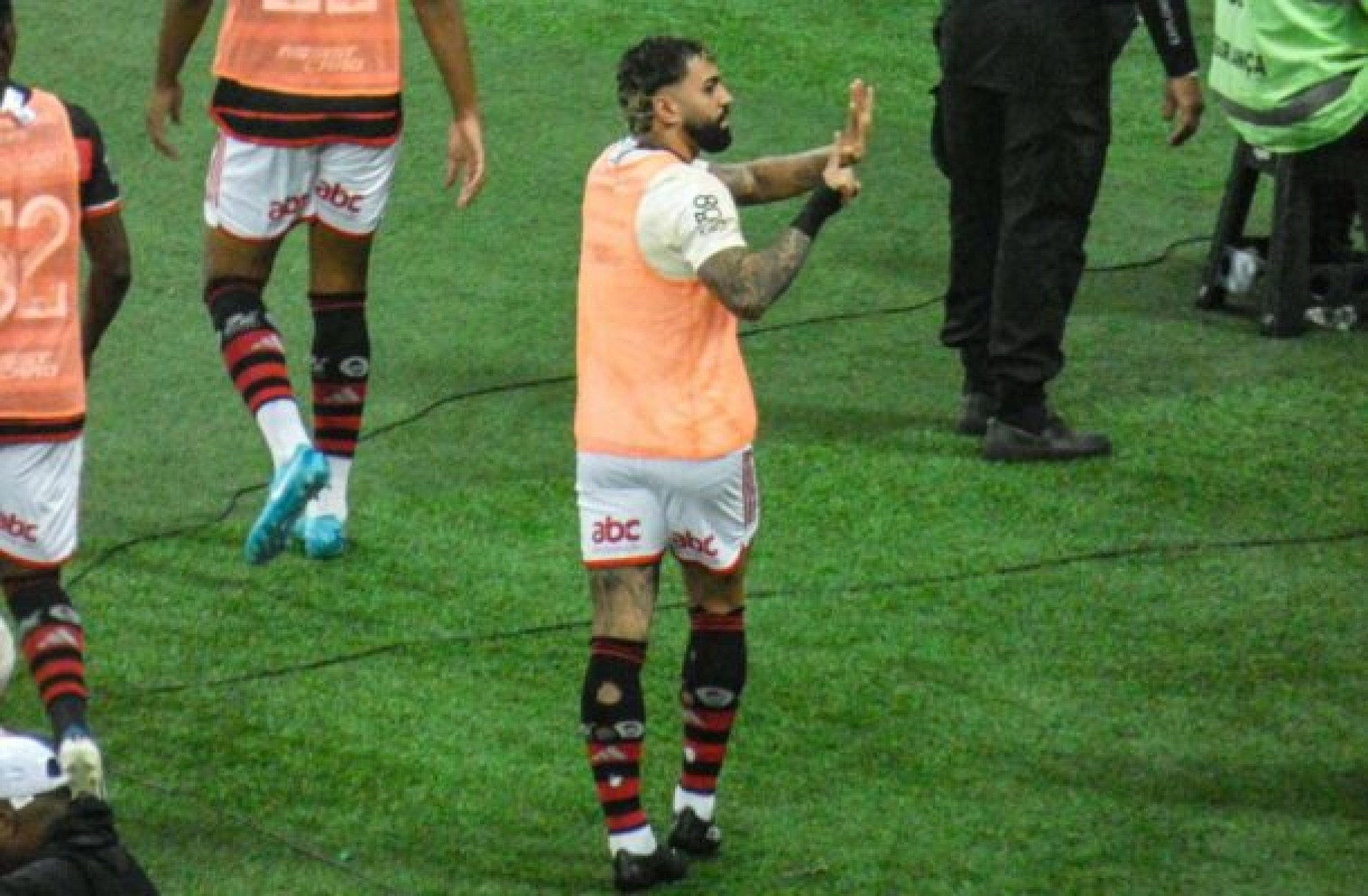 Provocação de Gabigol -  (crédito: Foto: Lucas Bayer/Jogada10)