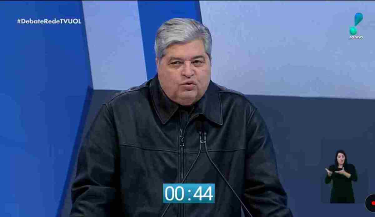 Durante o Debate, Datena afirmou que a decisão de não seguir como candidato a vice de Tabata Amaral veio do partido. 'Eu não me lancei em nada, quem me lançou foi o partido' -  (crédito: reprodução )