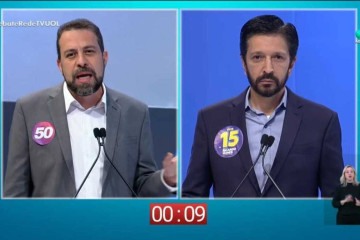 Boulos e Marçal durante debate nesta terça-feira -  (crédito: Reprodução)