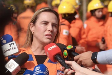 Celina Leão esteve presente na coletiva de imprensa no Parque Nacional -  (crédito: Ed Alves/CB/D.A Press)