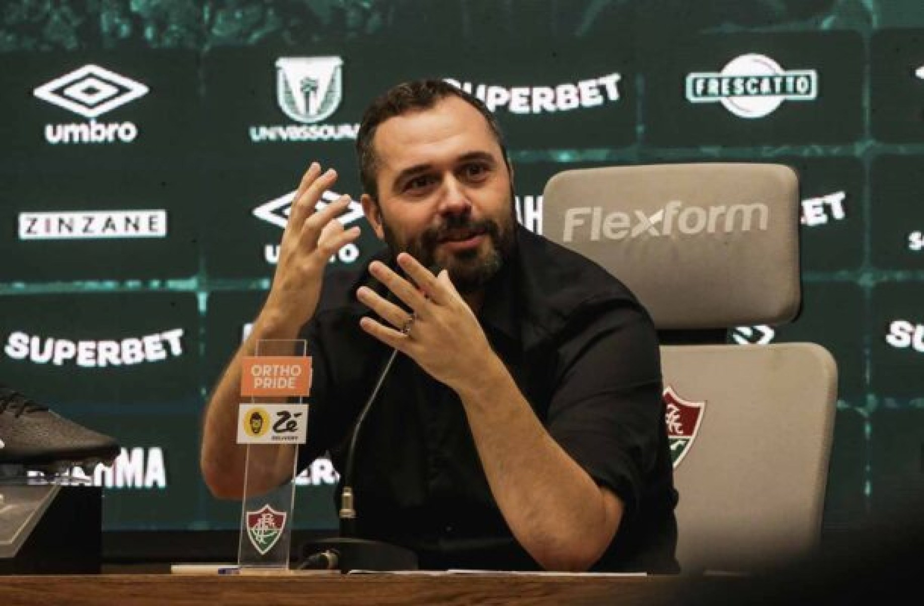  Rio de Janeiro, Brasil - 25/06/2024  - CT Carlos Castilho -   .Entrevista coletiva do presidente do Fluminense, M..rio Bittencourt..FOTO: LUCAS MER..ON / FLUMINENSE F.C....IMPORTANTE: Imagem destinada a uso institucional e divulga....o, seu.uso comercial est.. vetado incondicionalmente por seu autor e o.Fluminense Football Club... obrigat..rio mencionar o nome do autor ou.usar a imagem....IMPORTANT: Image intended for institutional use and distribution..Commercial use is prohibited unconditionally by its author and.Fluminense Football Club. It is mandatory to mention the name of the.author or use the image....IMPORTANTE: Im..gen para uso solamente institucional y distribuici..n. El.uso comercial es prohibido por su autor y por el Fluminense FootballClub. ...s mandat..rio mencionar el nombre del autor ao usar el im..gen.
     -  (crédito:  Lucas Mercon)