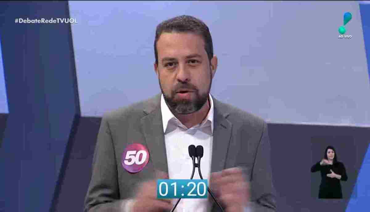 Boulos durante debate nesta terça-feira (17/9) -  (crédito: reprodução )