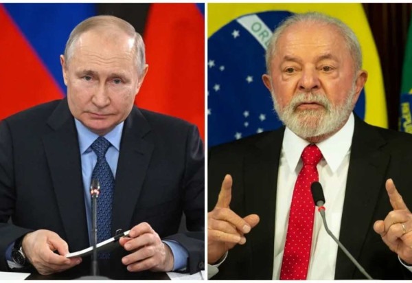 Lula e Putin conversaram por cerca de 20 minutos, na manhã desta terça-feira (22/10) -  (crédito: Ramil Sitdikov/SPUTNIK/AFP e Marcelo Camargo/Agência Brasil)