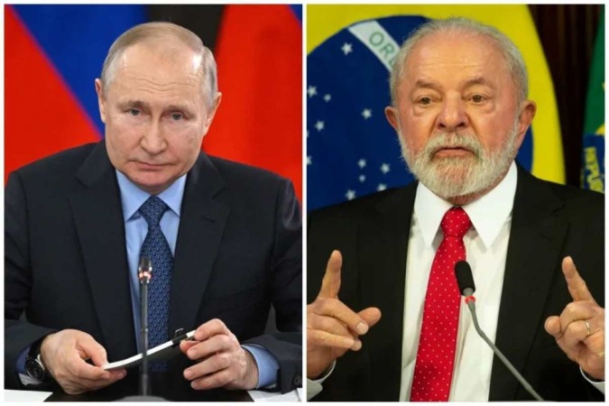 Lula e Putin conversaram por cerca de 20 minutos, na manhã desta terça-feira (22/10) -  (crédito: Ramil Sitdikov/SPUTNIK/AFP e Marcelo Camargo/Agência Brasil)