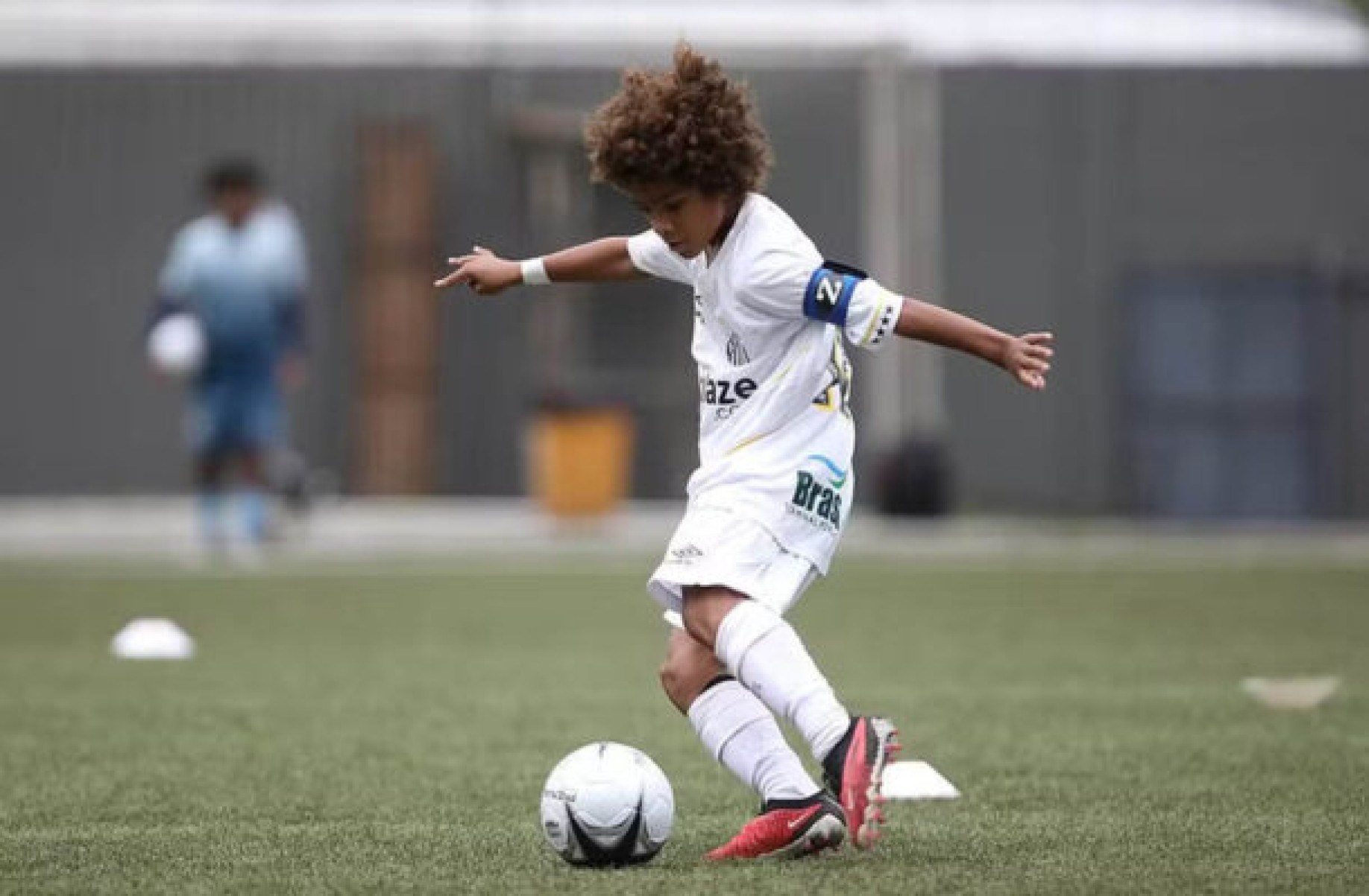 Kauan Basile é considerado joia do Santos com 12 anos -  (crédito: Foto: Pedro Ernesto Guerra Azevedo/Santos FC)