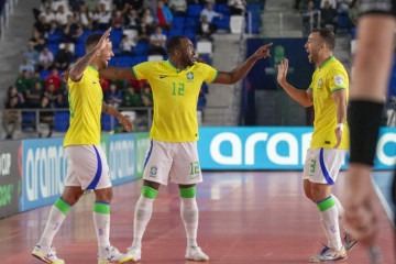 Os gols brasileiros foram marcados por Marcel (3x), Felipe Valério, Pito (2x), Marlon, Rafa e Ferrão -  (crédito: Leto Ribas / CBF)