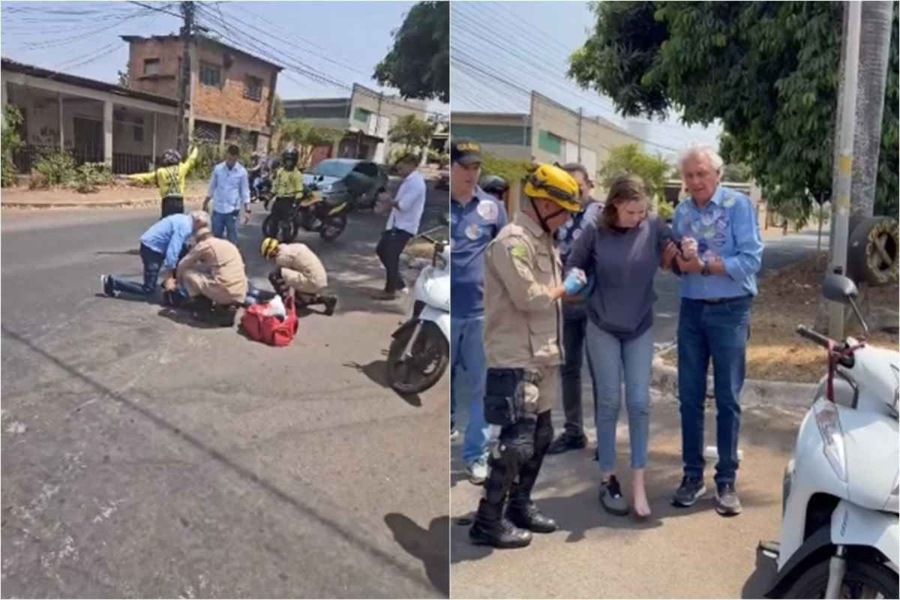 Governador de Goiás socorre vítimas de acidente durante carreata; veja vídeo