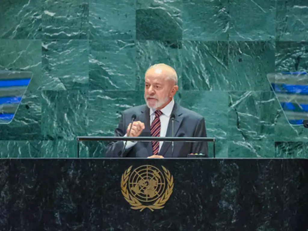 Presidente da República, Luiz Inácio Lula da Silva, durante a Sessão de Abertura da Cúpula do Futuro, no Salão da Assembleia Geral, da Sede das Nações Unidas (ONU) -  (crédito: Ricardo Stuckert / PR)