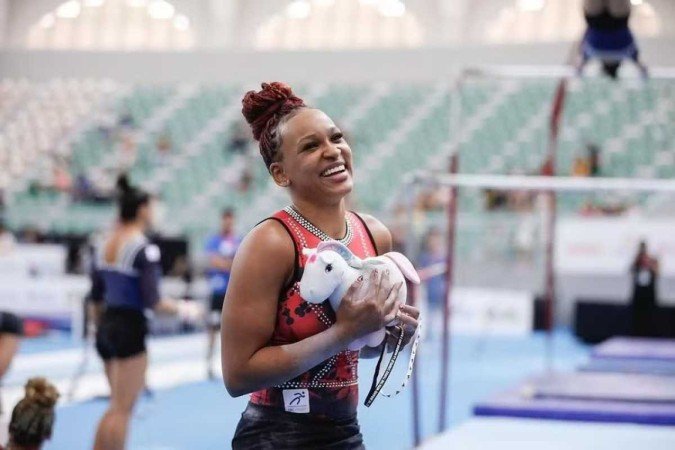 Rebeca Andrade no Brasileiro de Ginástica Artística - (crédito: Cristiano Santos/CBG) Rebeca Andrade no Brasileiro de Ginástica Artística - (crédito: Cristiano Santos/CBG)