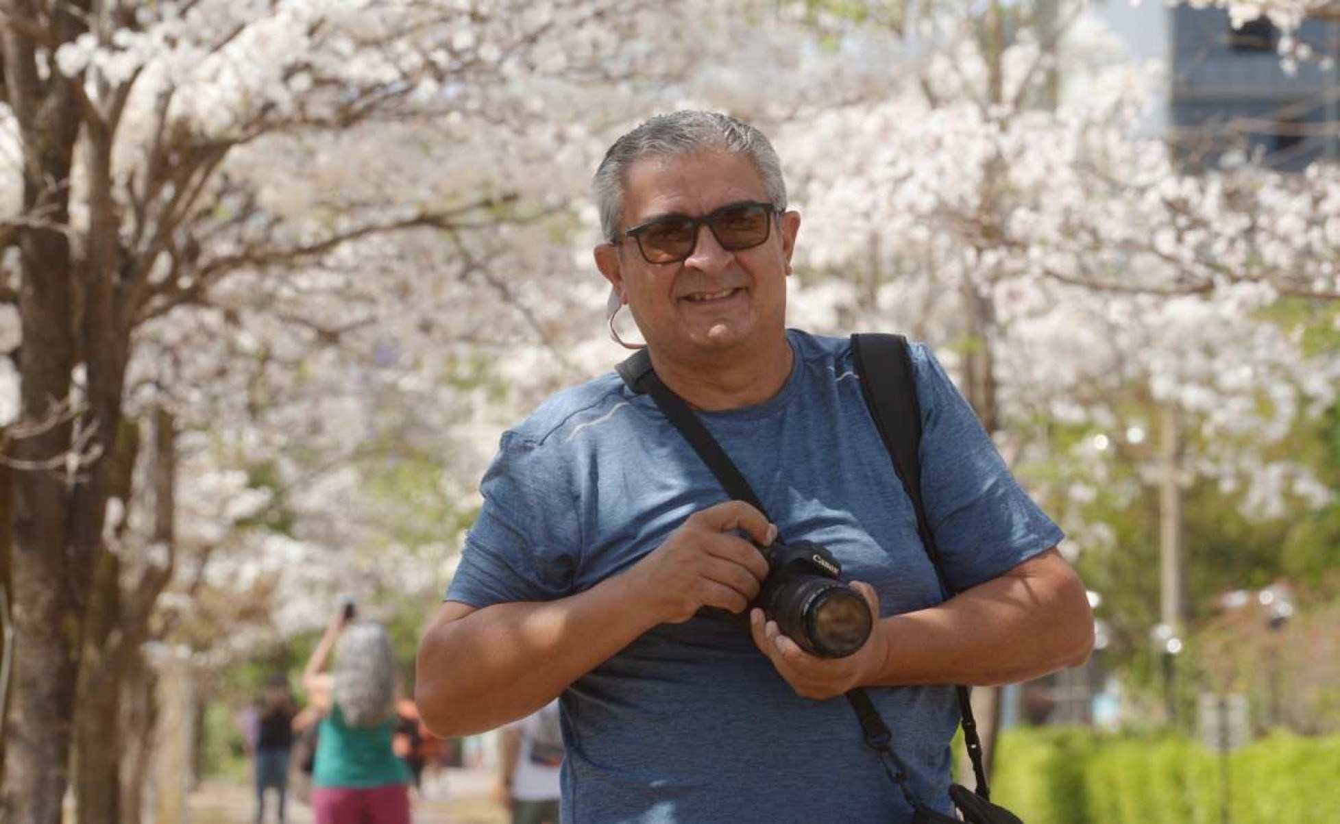 Fernando Elias se dedica a fotografar os ipês-brancos que encontra na Asa Norte 