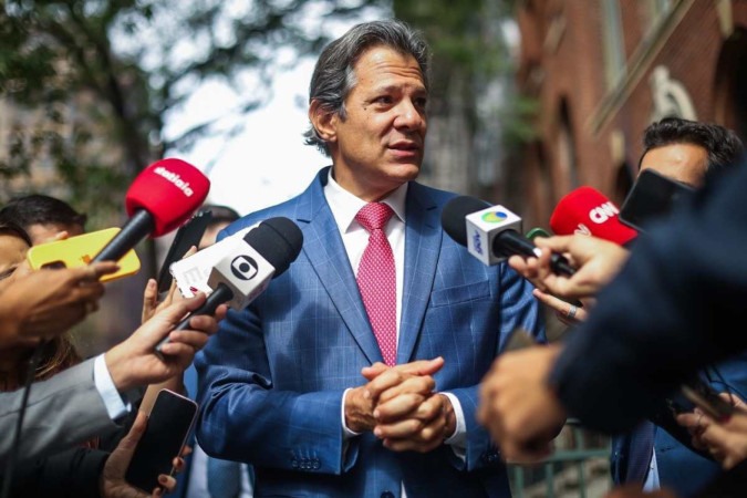 Haddad concede entrevista à imprensa em Nova York (23/9). -  (crédito:  Diogo Zacarias/MF)