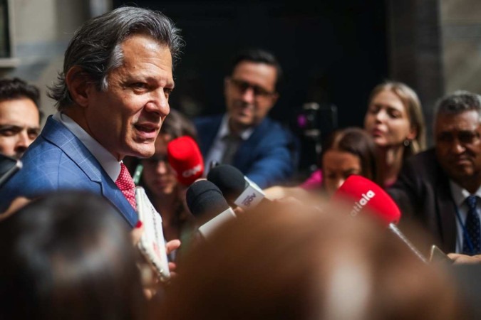 Haddad durante entrevista à imprensa em Nova York nesta segunda-feira (23/9) -  (crédito:  Diogo Zacarias/MF)