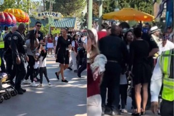 Mulher é algemada na frente das filhas em parque temático da Disney -  (crédito: Reprodução/TikTok)