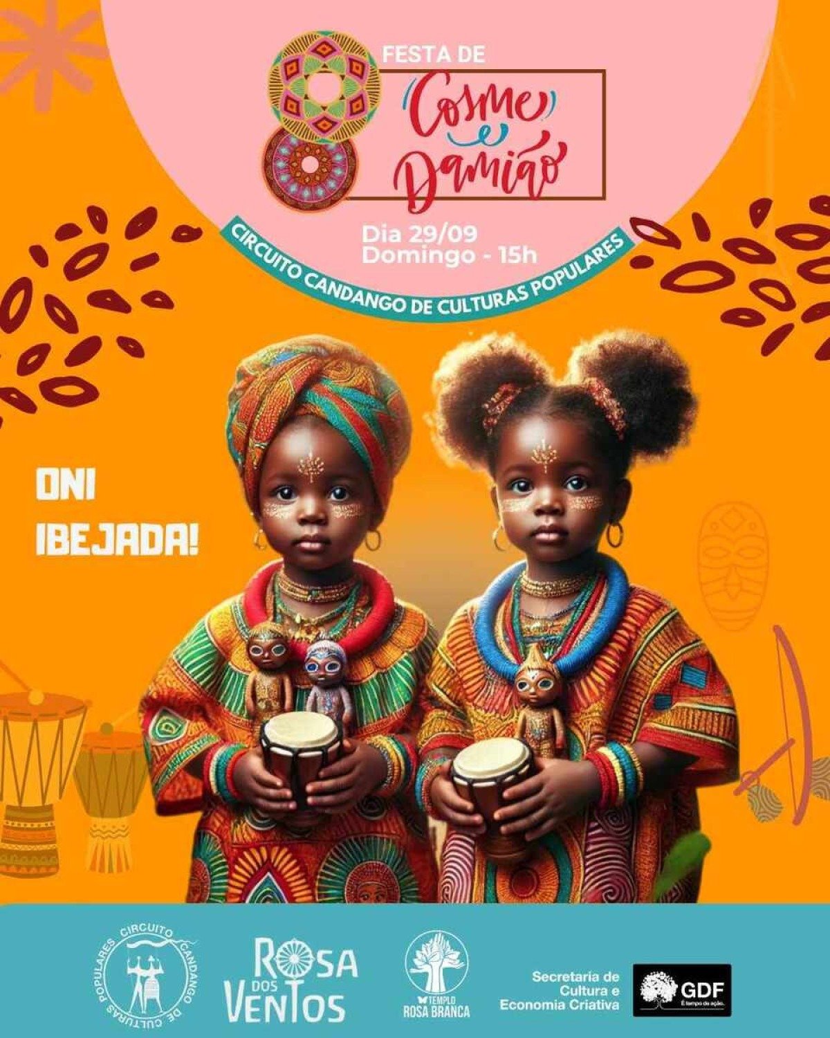 Dia de Cosme e Damião no Templo Rosa Branca, em Samambaia