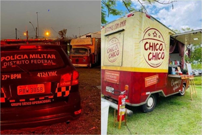 Polícia Militar recuperou food truck roubado durante a madrugada -  (crédito: PMDF/Reprodução)