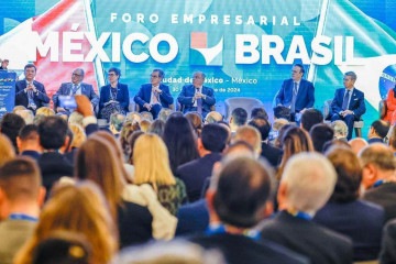 Durante Fórum Empresarial México-Brasil, o presidente Lula teceu elogios à nova presidente do México, Claudia Sheinbaum, que toma posse amanhã (1º/10) -  (crédito: Ricardo Stuckert)