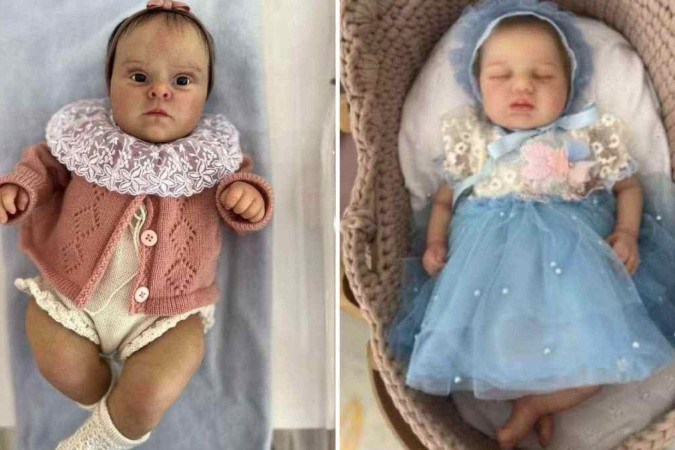 As bonecas reborn imitam bebês reais, com detalhes minuciosos com aspectos humanos -  (crédito: Maternidade Bebê Reborn Curitiba)