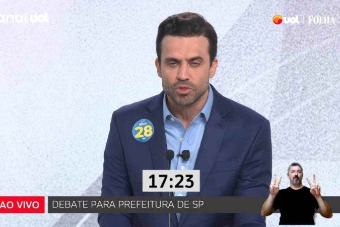 Pablo Marçal ataca Guilherme Boulos em debate - (crédito: Folha / UOL) Pablo Marçal ataca Guilherme Boulos em debate - (crédito: Folha / UOL)