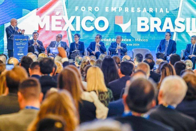 Durante Fórum Empresarial México-Brasil, o presidente Lula teceu elogios à nova presidente do México, Claudia Sheinbaum, que toma posse amanhã (1º/10) -  (crédito: Ricardo Stuckert)