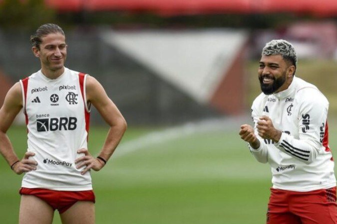 Juntos, Gabigol e Filipe Luís conquistaram 10 títulos pelo Flamengo - (crédito: Foto: Marcelo Cortes/Flamengo) Juntos, Gabigol e Filipe Luís conquistaram 10 títulos pelo Flamengo - (crédito: Foto: Marcelo Cortes/Flamengo)