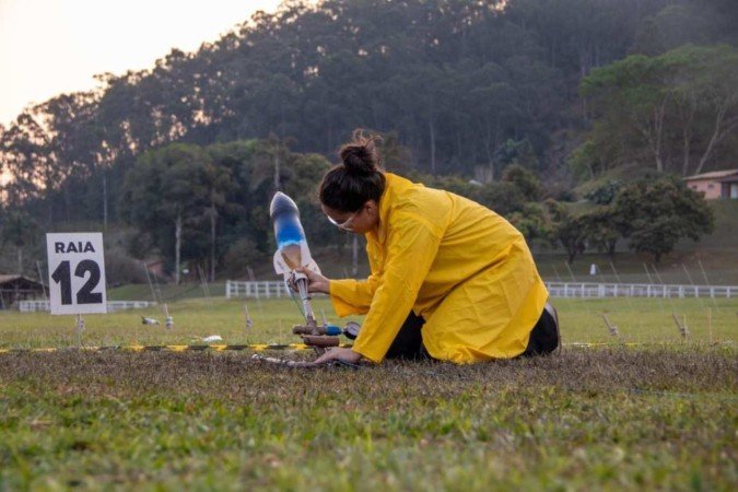 Lançamento de um dos foguetes Lançamento de um dos foguetes