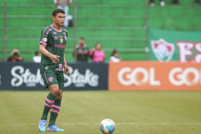 Thiago Silva em ação com a camisa do Fluminense nesta temporada  -  (crédito:  Foto: Marcelo Gonçalves/FFC)