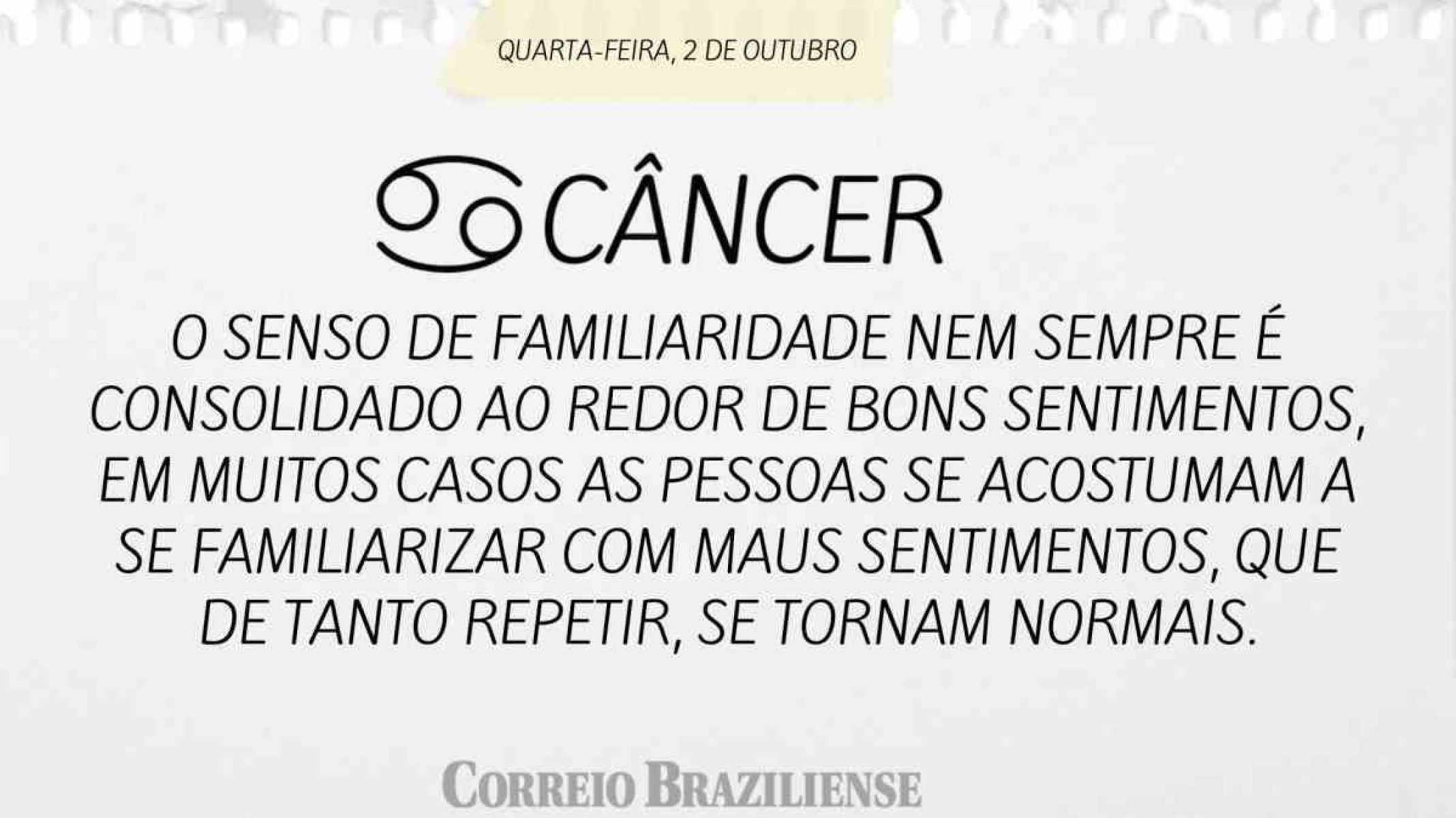 CÂNCER | 2 DE OUTUBRO