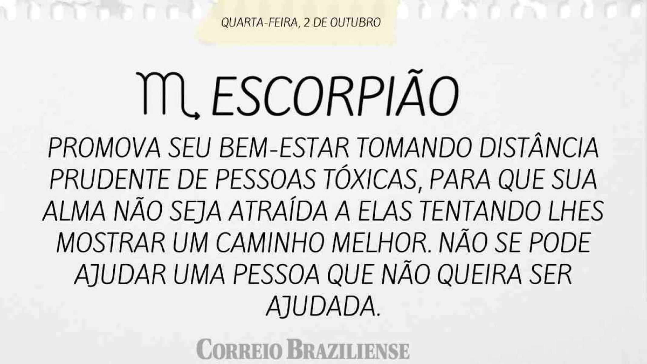 ESCORPIÃO | 2 DE OUTUBRO