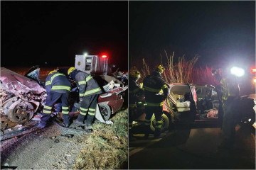 Acidente na GO-118, KM 112, sentido Alto Paraíso de Goiás - São João D’Aliança deixa dois mortos  -  (crédito: CBMGO)