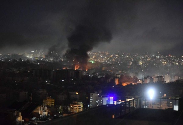 Foram três ataques realizados antes da meia-noite desta quarta-feira (horário local) na capital do Líbano -  (crédito:  Fadel ITANI / AFP)