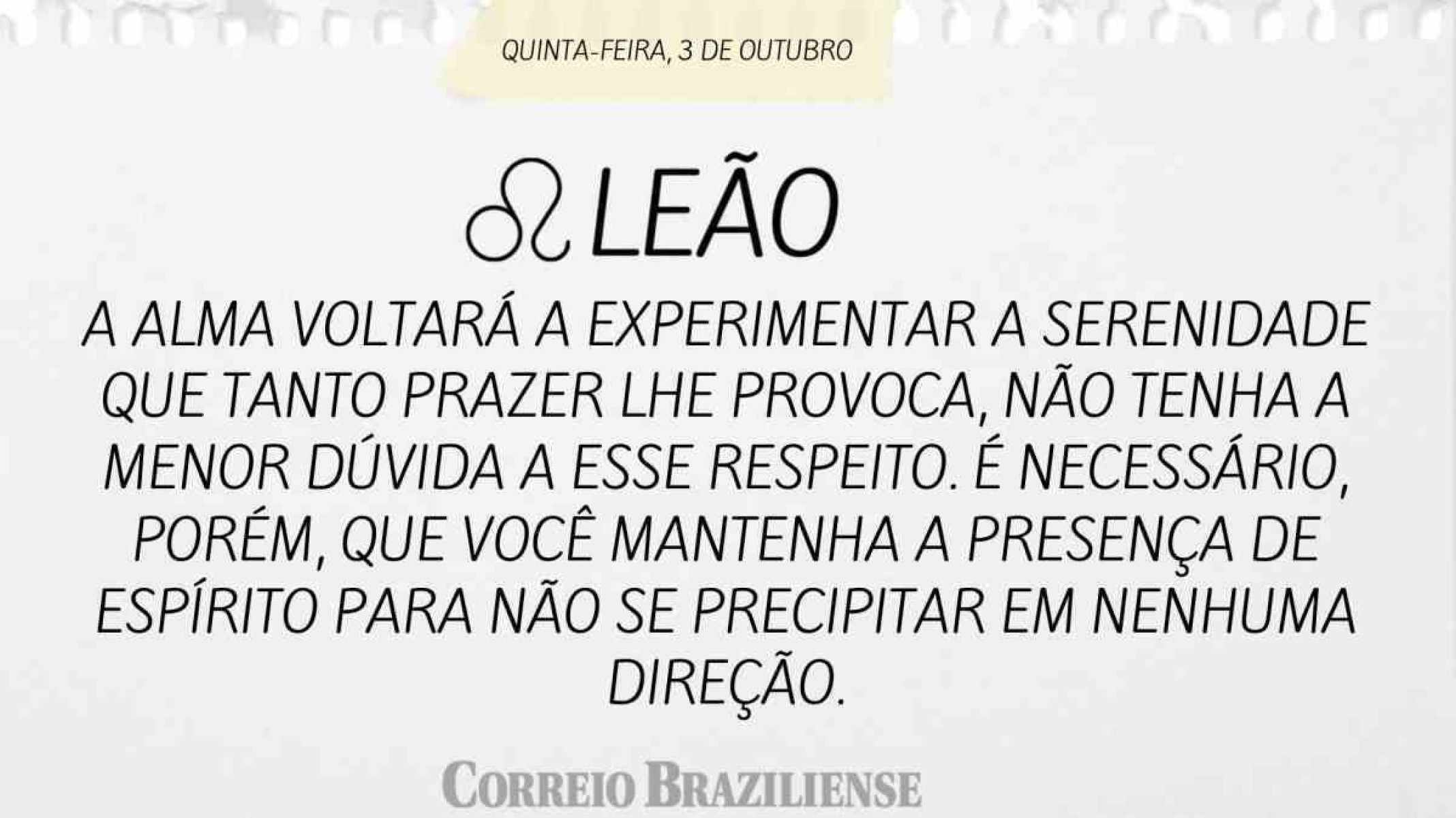 LEÃO | 3 DE OUTUBRO