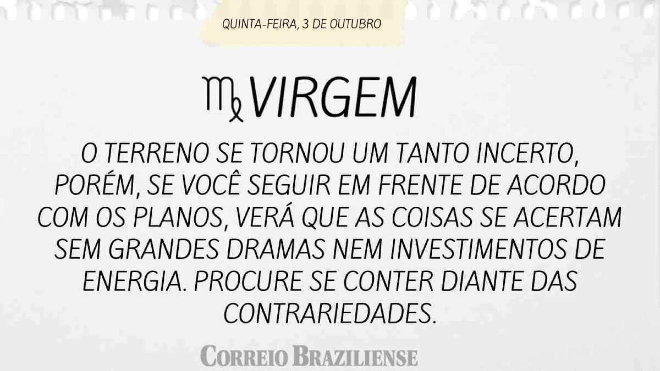 VIRGEM | 3 DE OUTUBRO