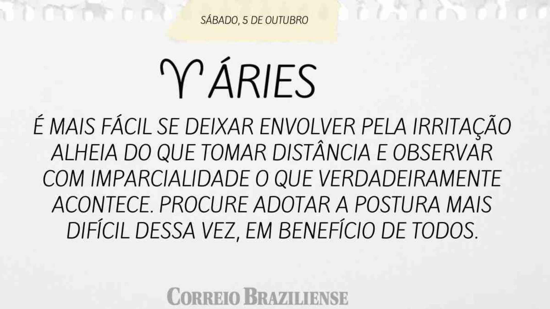 ÁRIES | 5 DE OUTUBRO