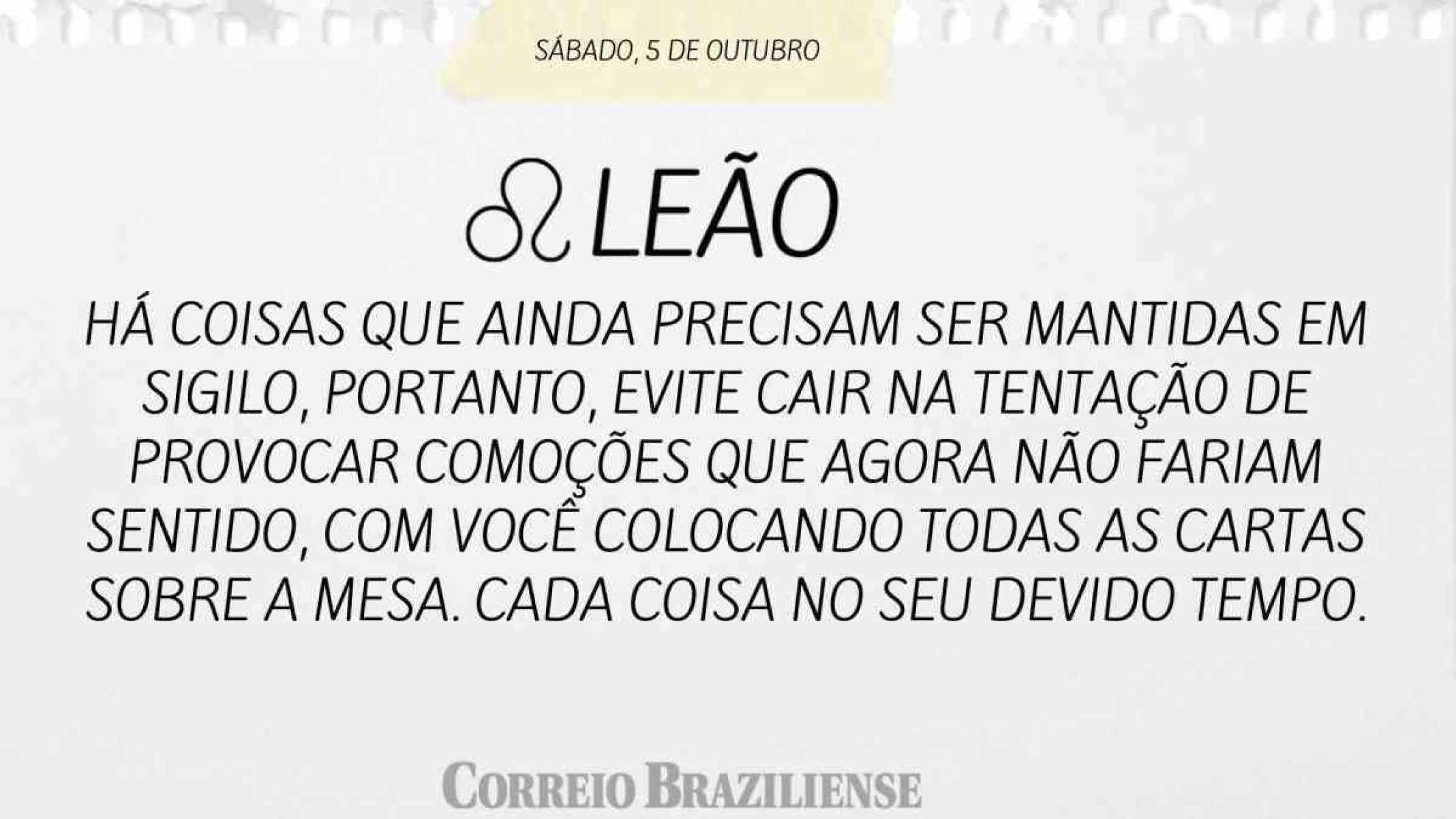 LEÃO | 5 DE OUTUBRO 