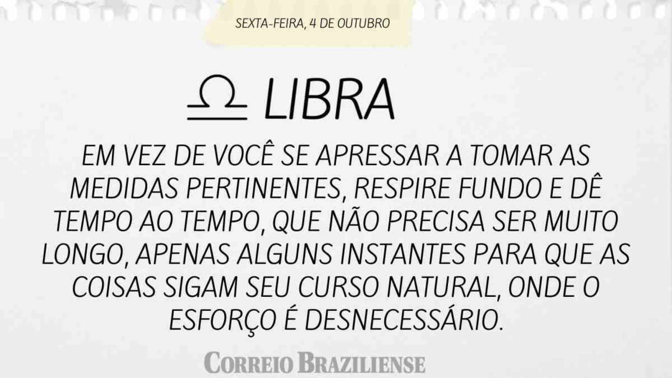 LIBRA | 4 DE OUTUBRO