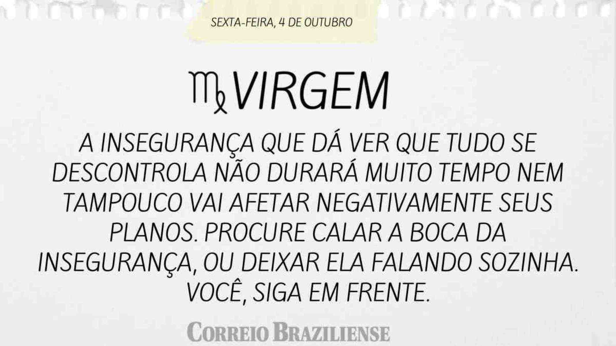 VIRGEM | 4 DE OUTUBRO