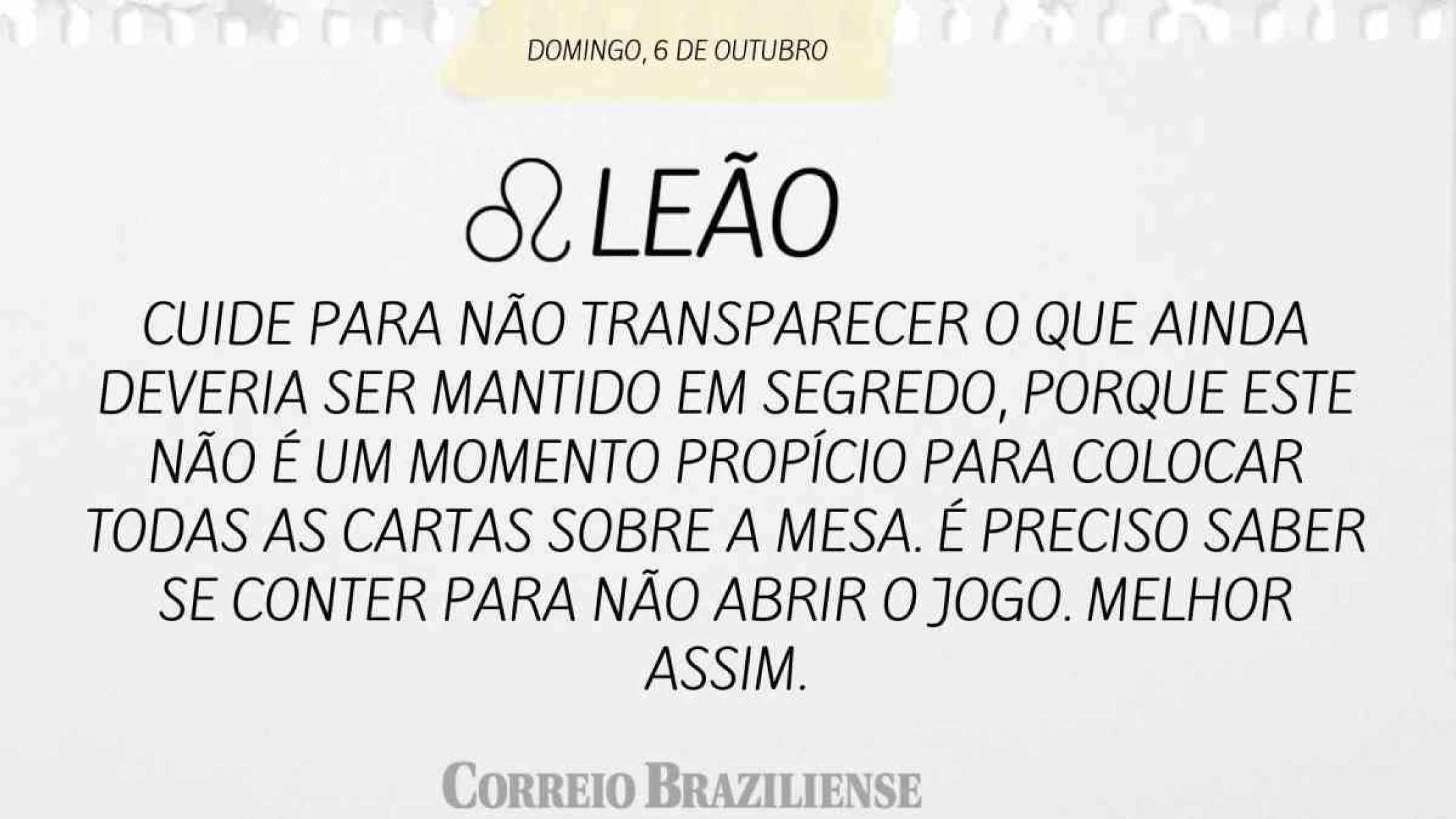 LEÃO | 6 DE OUTUBRO